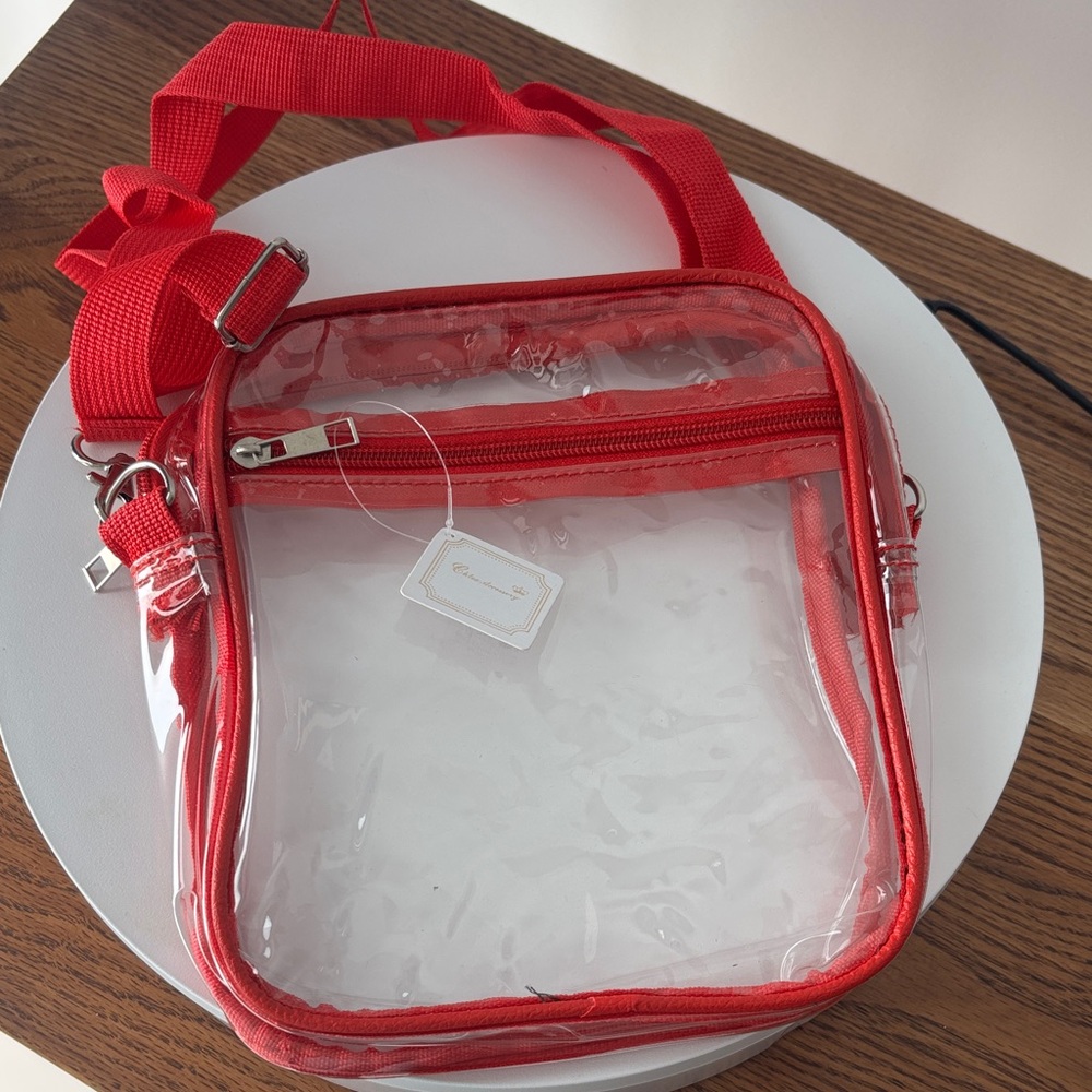 NWT Clear Red Crossbody Bag